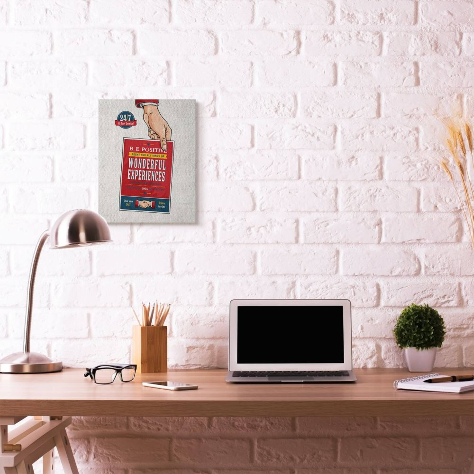 Stupell Industries Be Positive Inspirational Comic Book Design Wall Accent